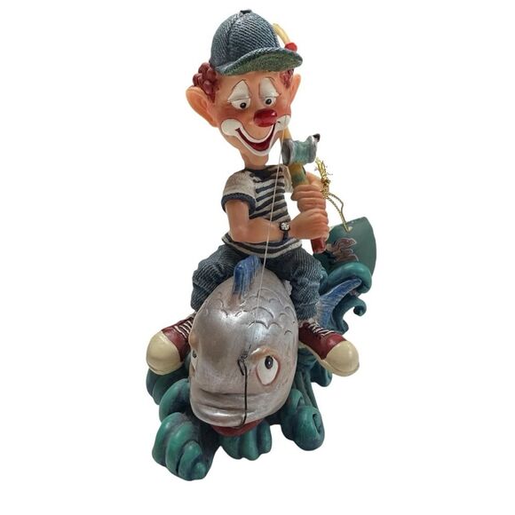 Vintage Cast Art Slapstix Hook, Line & Sinker Figurine Fishing Clown #04138 1999 - Picture 3 of 16